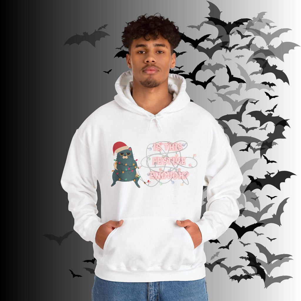 Is This Festive Enough Cat Hoodie — Grumpy Christmas Cat Pullover