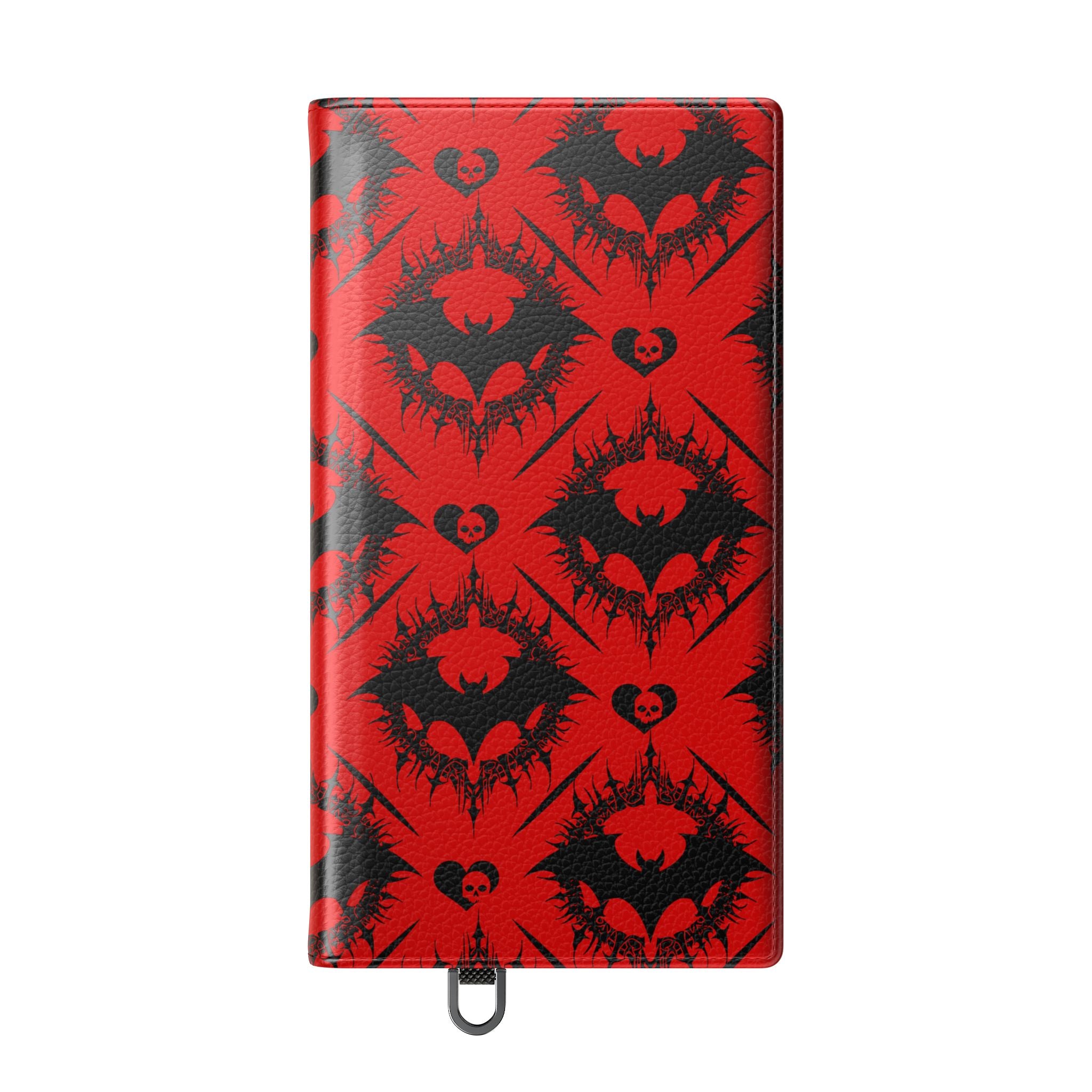Gothic Bat Wallet Flip Case - Elegant Goth Phone Wallet - Bat Pattern Flip Case - Gothic Phone Case - Stylish Wallet Phone Case