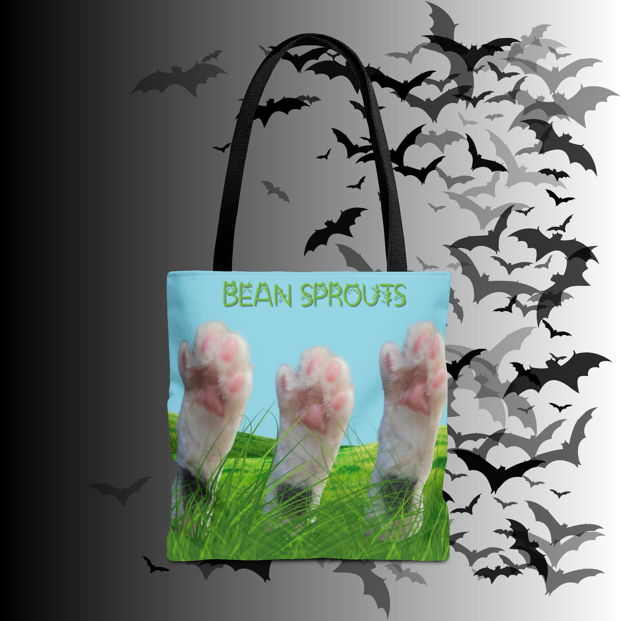 "Bean Sprouts" Cat Paws Tote Bag — Funny Cat Lover Gift