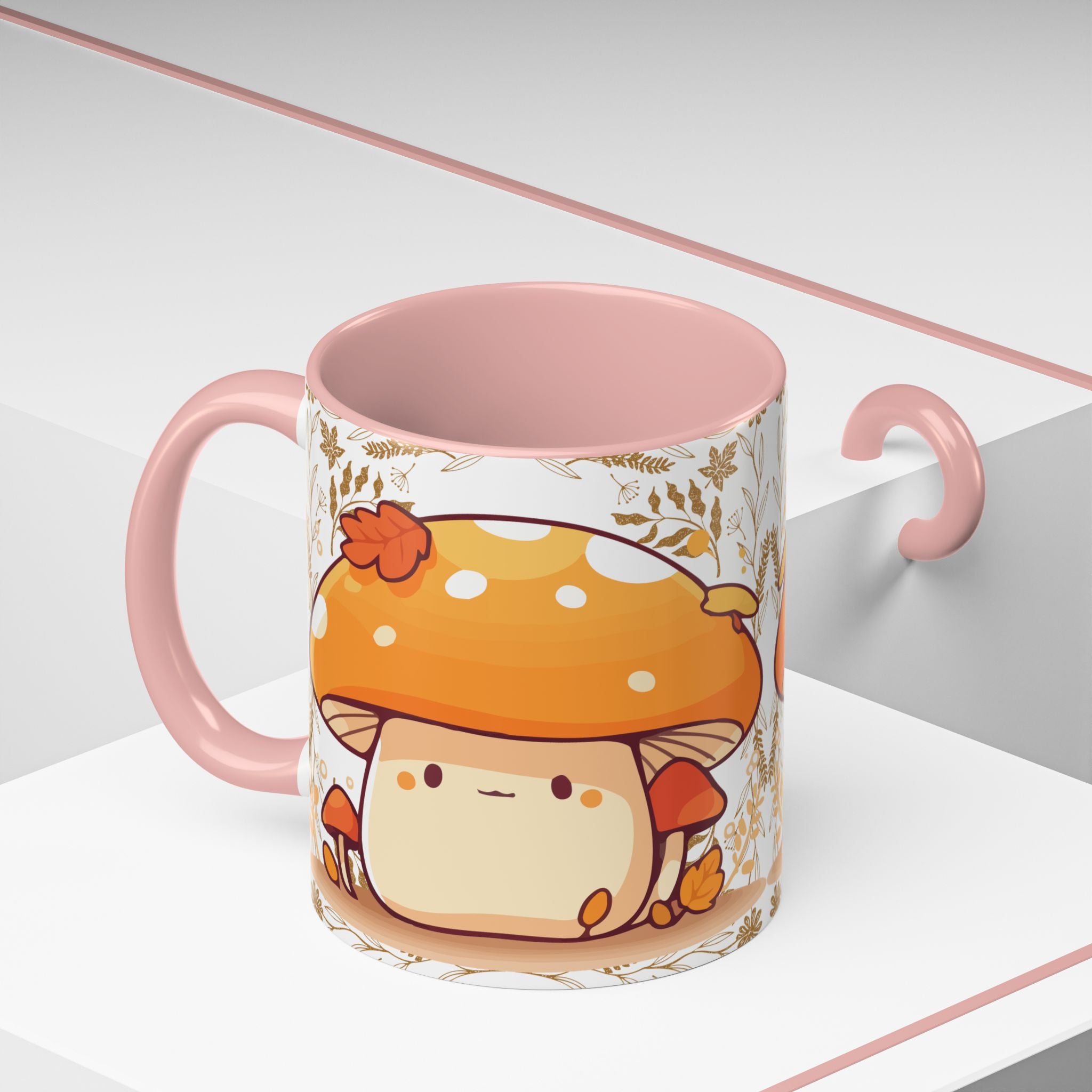 Autumn Mushroom Cute Coffee Mug — Fall Kawaii Accent Mug (11/15oz)