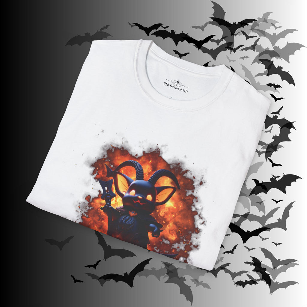 Whimsigoth Chibi Baphomet Fire T-Shirt — Gothic Occult Tee
