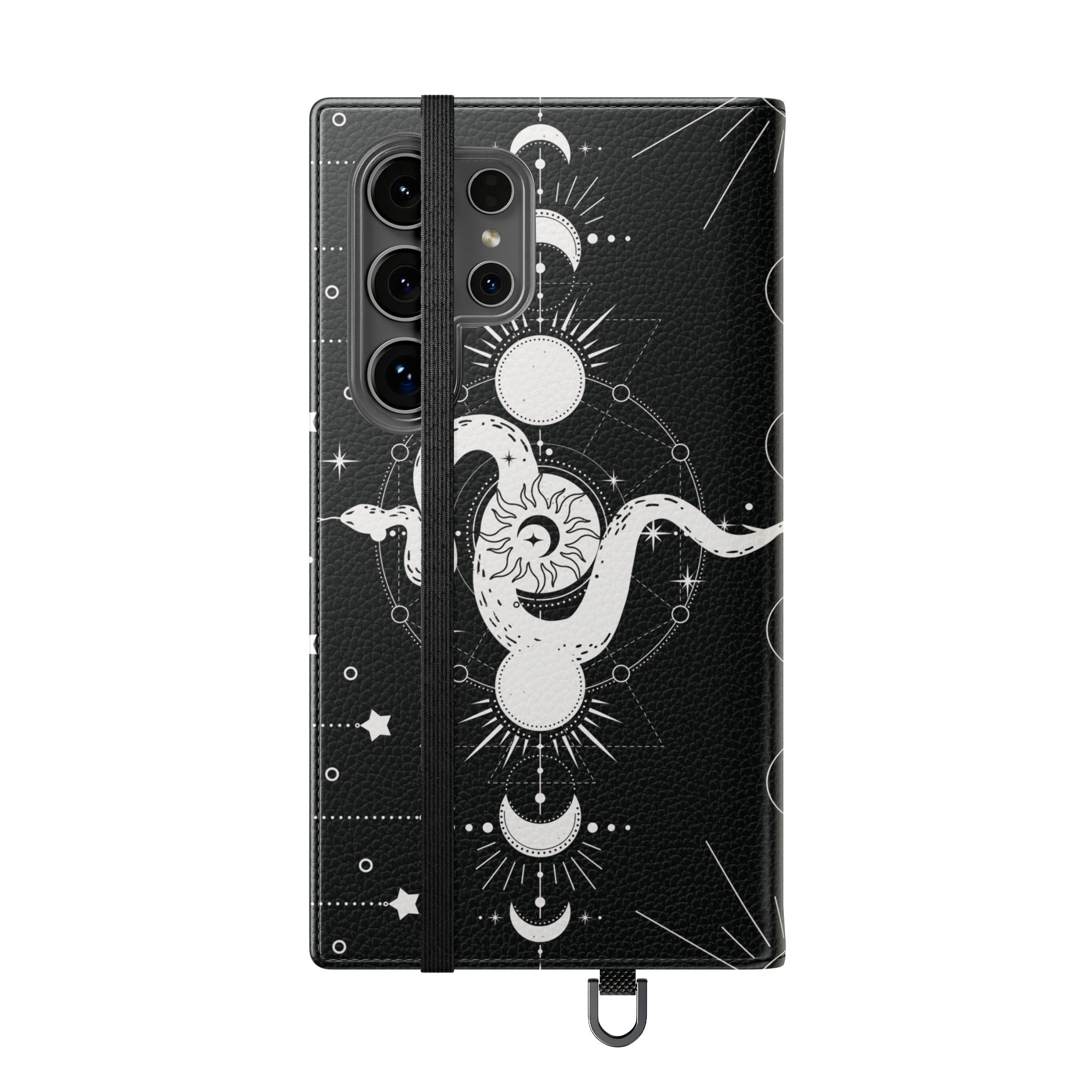 Gothic Style Celestial Snake Moon Phases Wallet Flip PhoneCase - Celestial Style Phone Case for iPhone and Samsung - Moon Phases Wallet Case