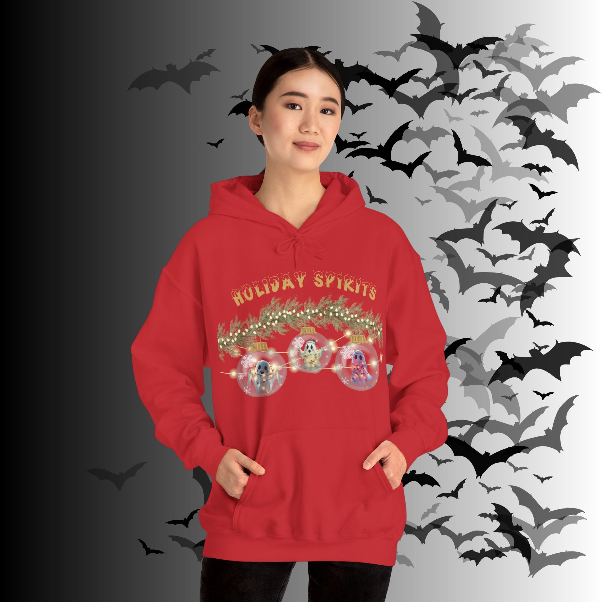 Holiday Spirits Hoodie — Ghost Christmas Ornament Gothmas Pullover