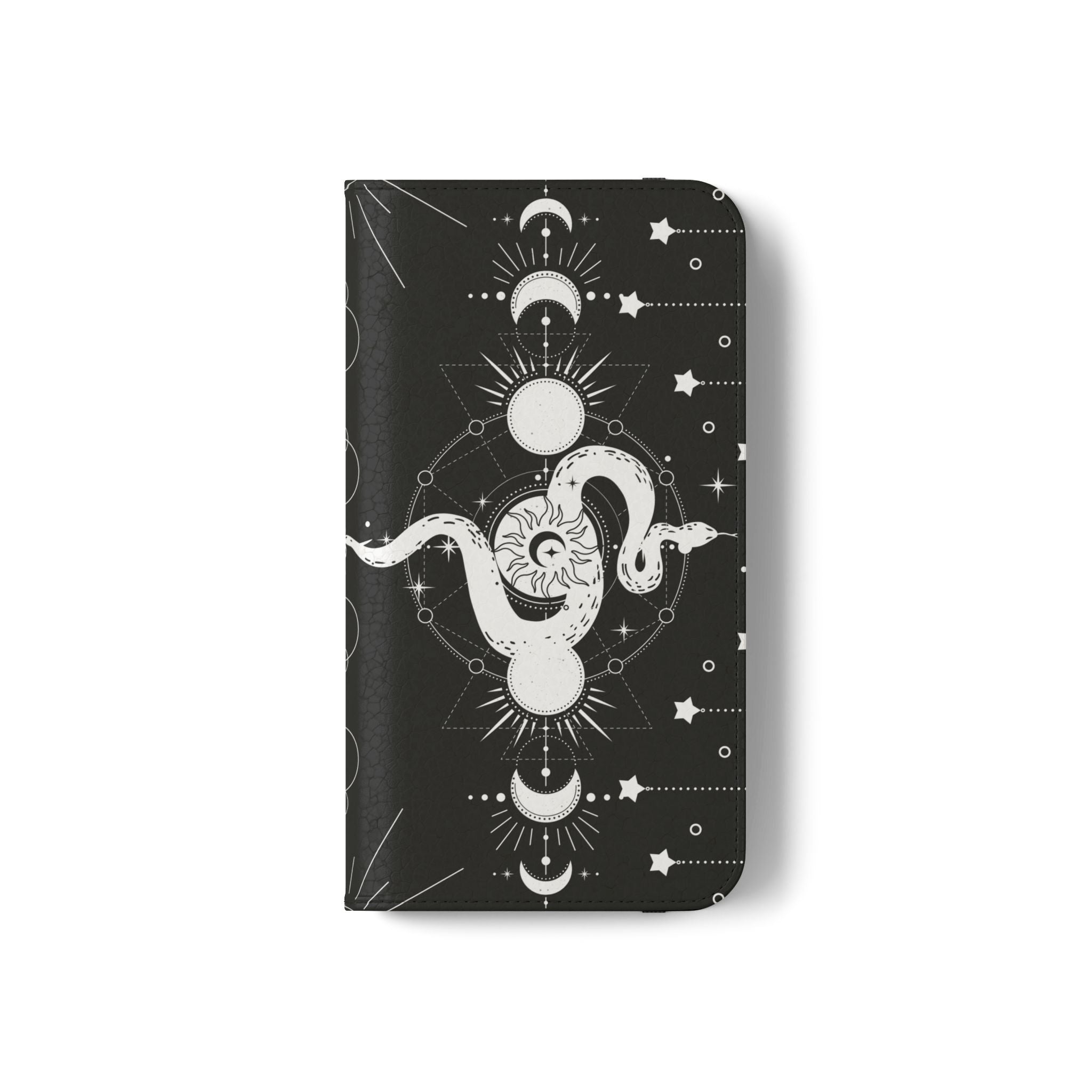 Gothic Style Celestial Snake Moon Phases Wallet Flip PhoneCase - Celestial Style Phone Case for iPhone and Samsung - Moon Phases Wallet Case