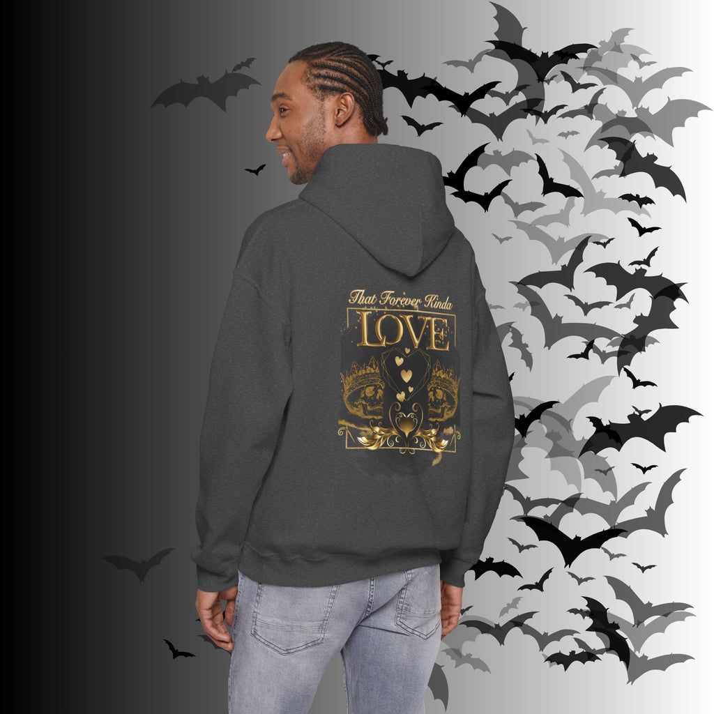 That Forever Kinda Love Hoodie — Gothic Gold Skull Couples Pullover