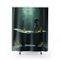 Skeleton Bubble Bath Shower Curtain — Gothic Humor Bathroom Decor