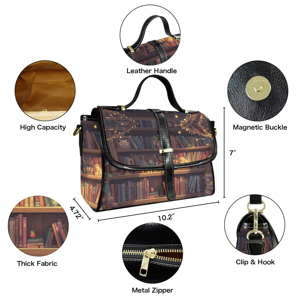 Whimsical Bookcase Crossbody Bag