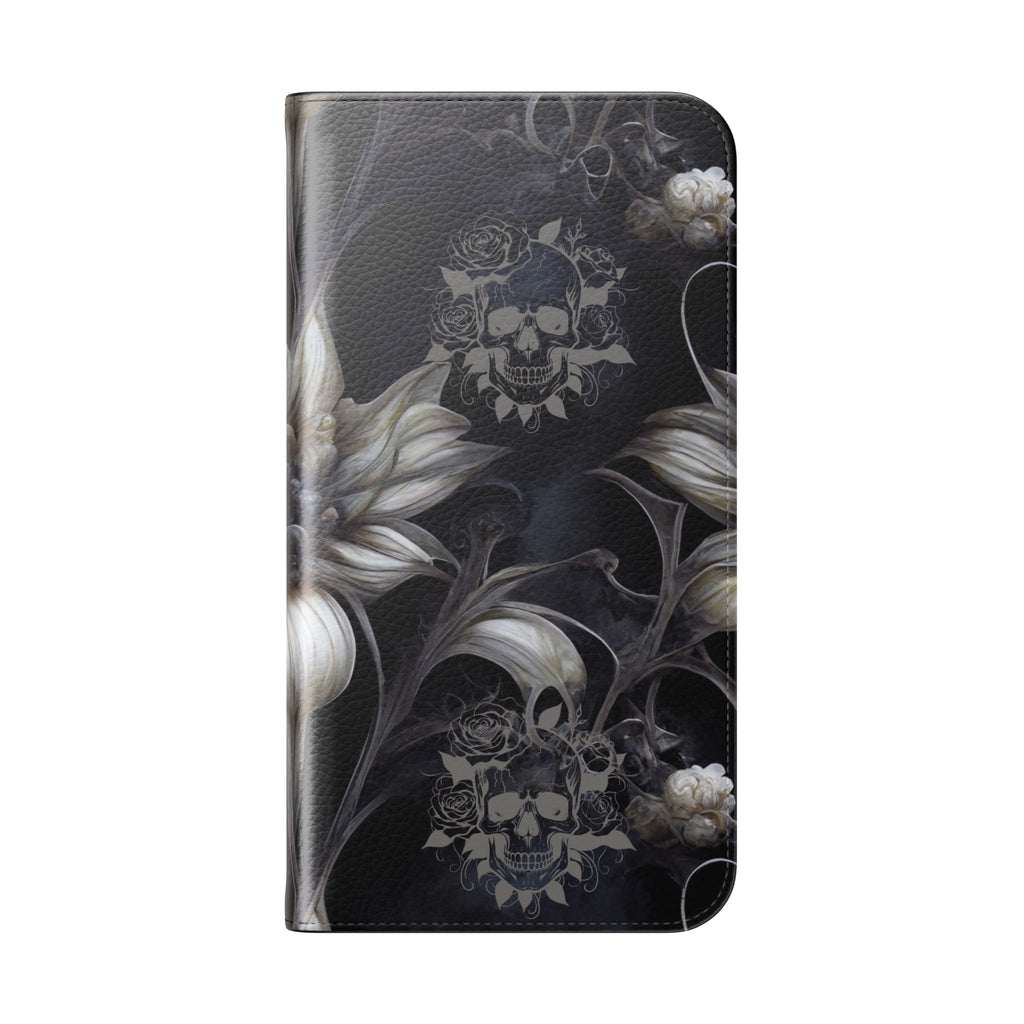Goth Botanical Flip Wallet Case for iPhone and Samsung Galaxy Phones