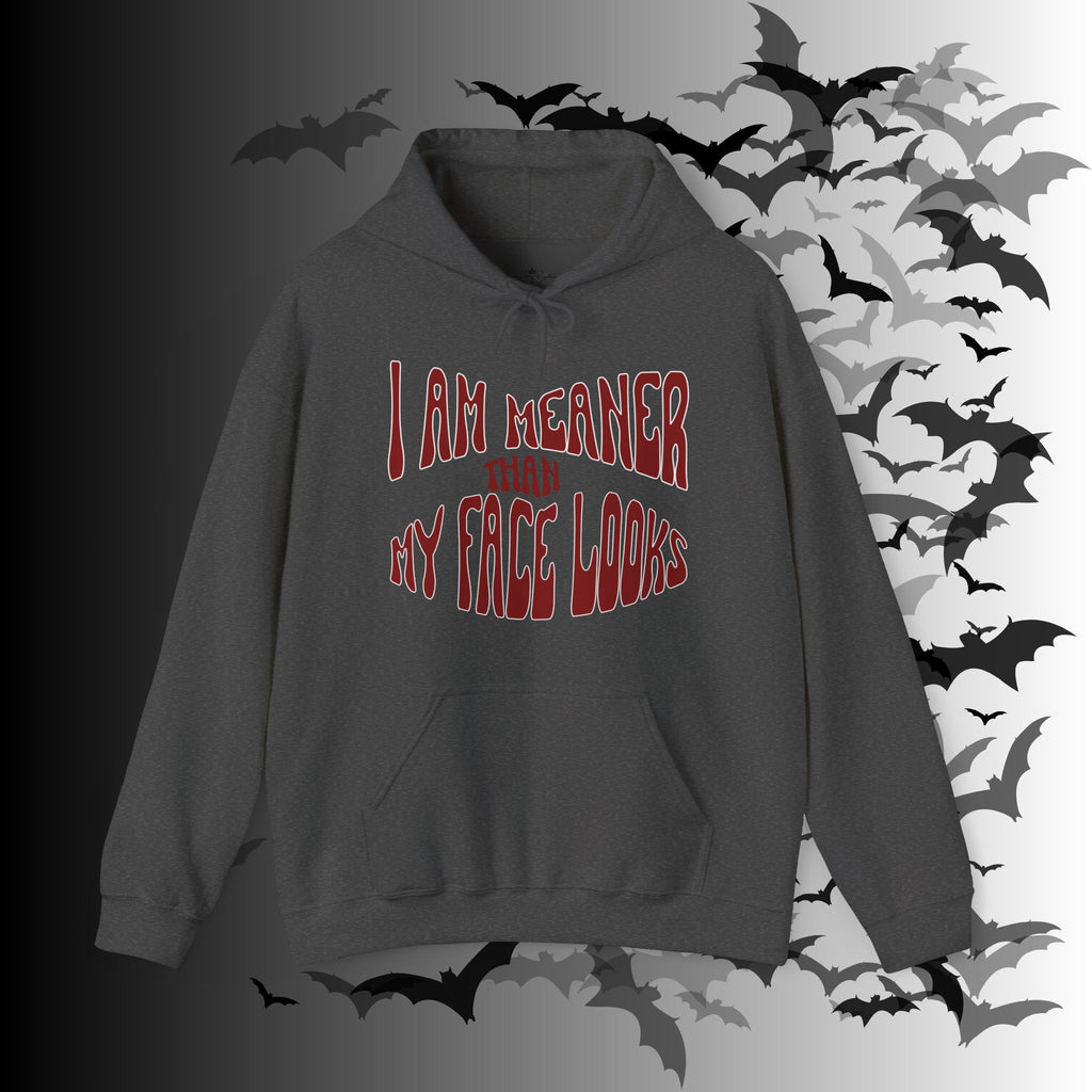 I Am Meaner Than My Face Looks Hoodie — Gothic Attitude Pullover