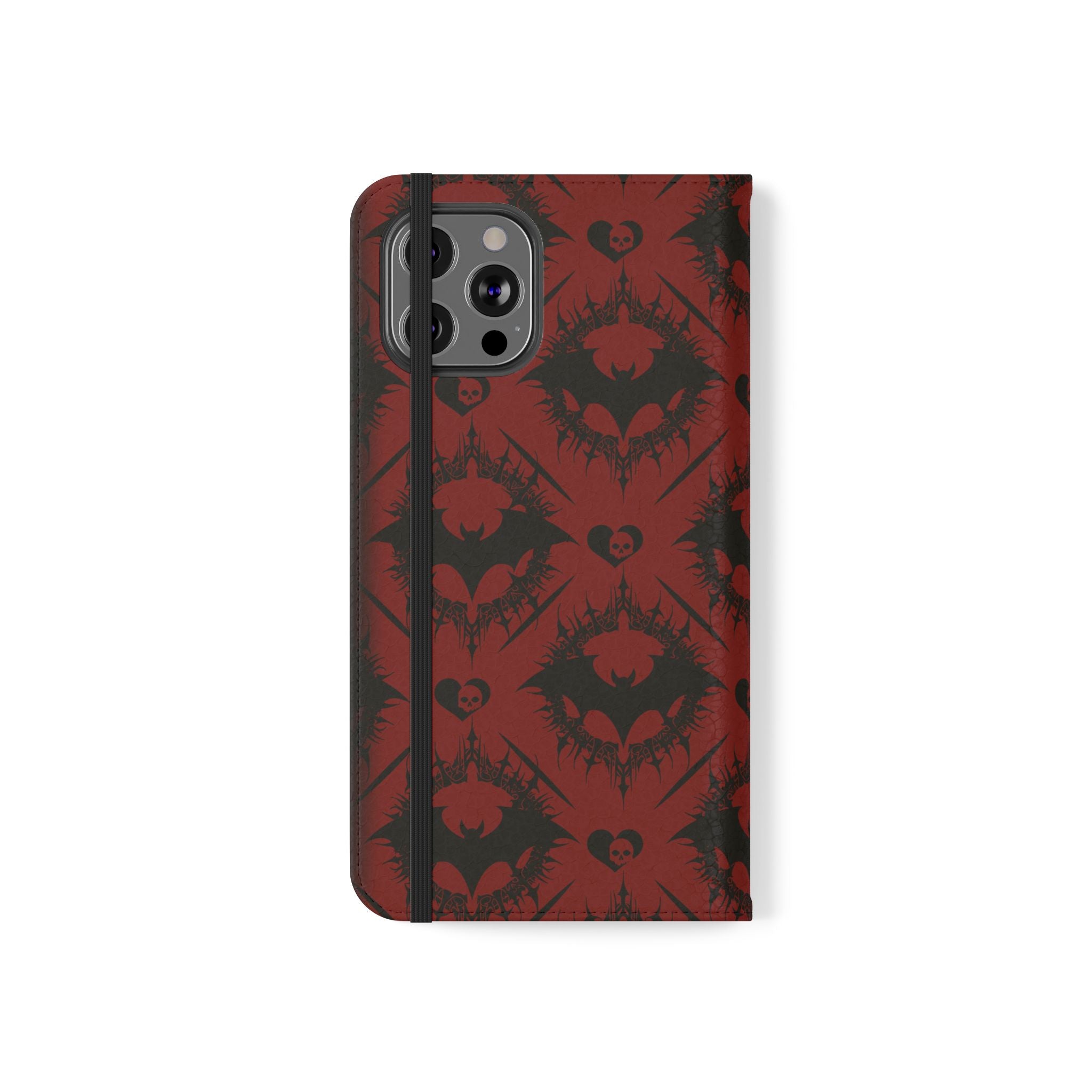 Copy of Gothic Bat Wallet Flip Case - Elegant Goth Phone Wallet - Bat Pattern Flip Case - Gothic Phone Case - Stylish Wallet Phone Case