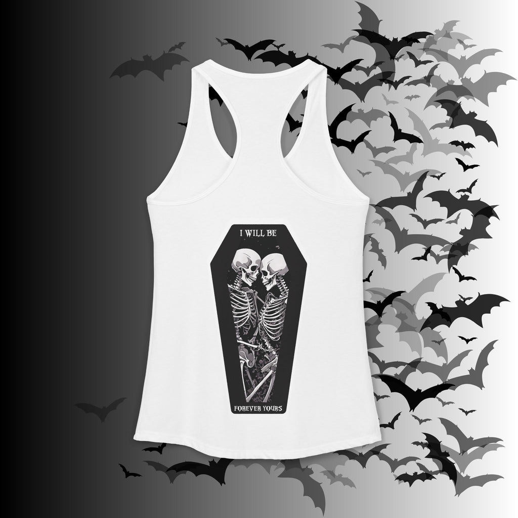 Gothic Skeleton Heart "Forever Yours" Racerback Tank Top — Dark Romance Front & Back