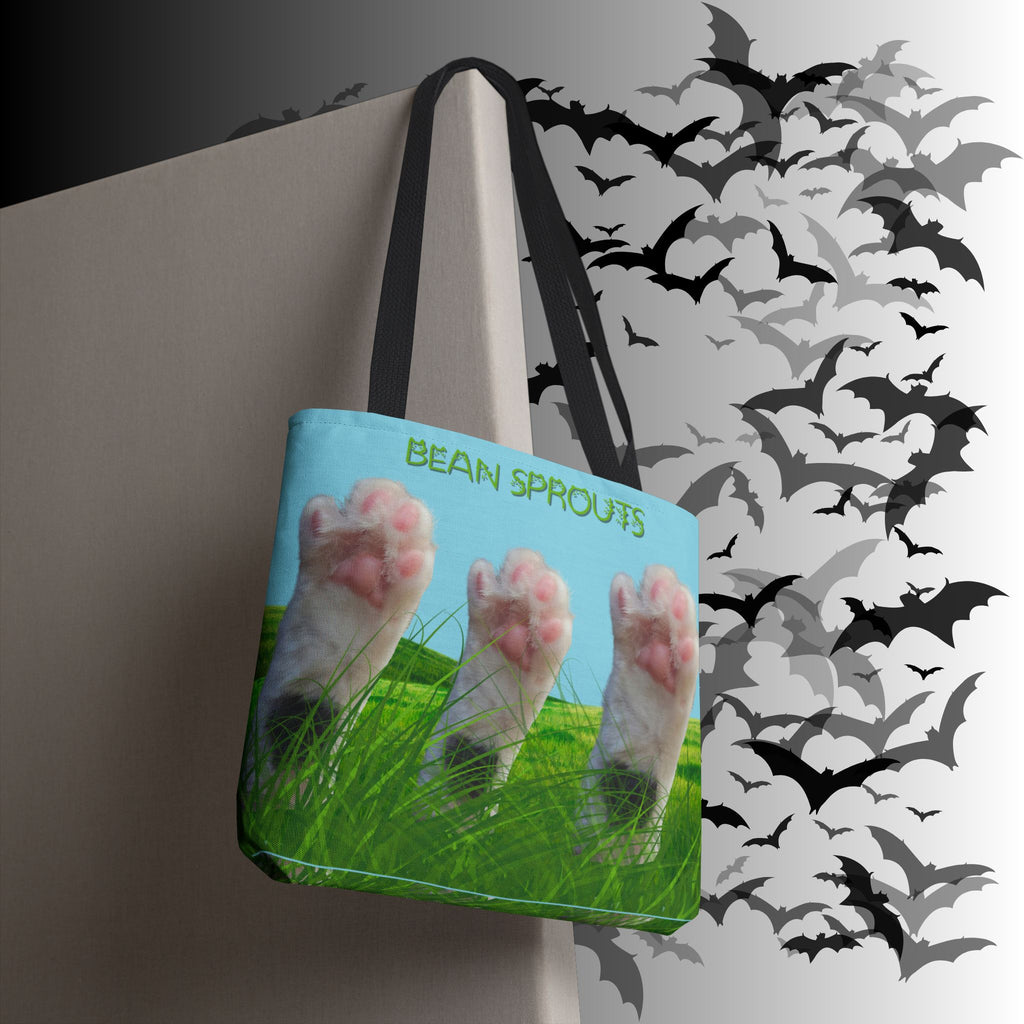 "Bean Sprouts" Cat Paws Tote Bag — Funny Cat Lover Gift