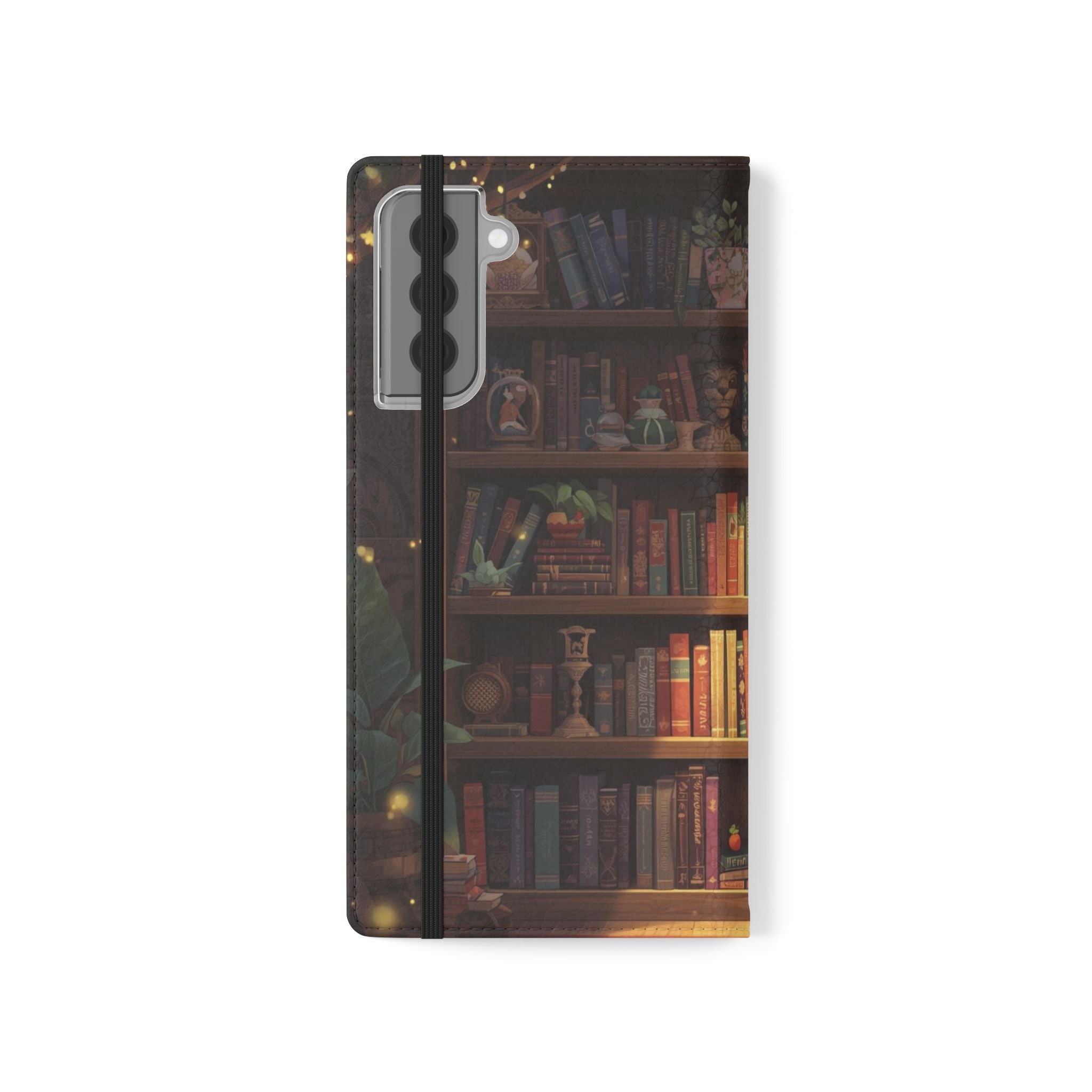 Whimsigoth Bookcase Wallet Flip Case - Romantasy Reader Phone Wallet - Book Pattern Flip Case - Bookish Phone Case