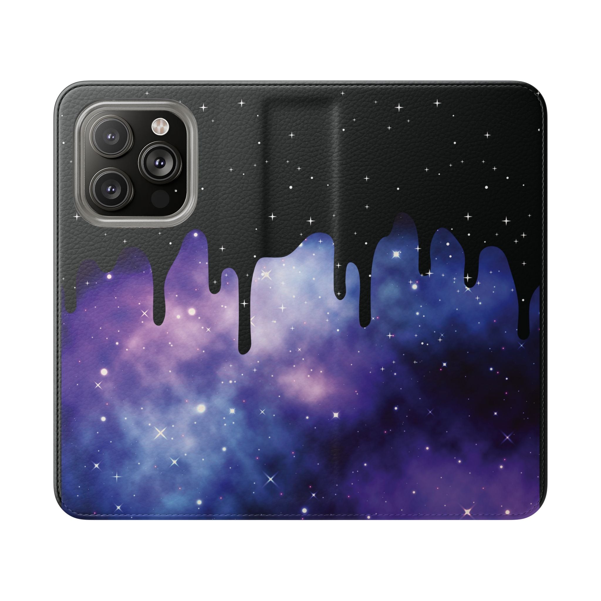 Pastel Goth Drippy Galaxy Flip Wallet Phone Case - Wallet Case for Samsung and iPhone - Gothic Style Wallet Phone Cases