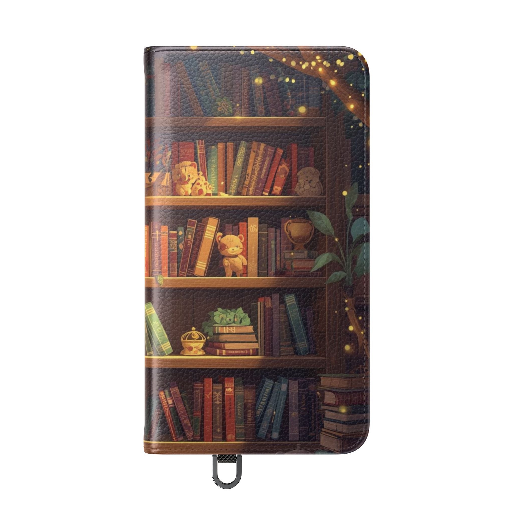 Whimsigoth Bookcase Wallet Flip Case - Romantasy Reader Phone Wallet - Book Pattern Flip Case - Bookish Phone Case