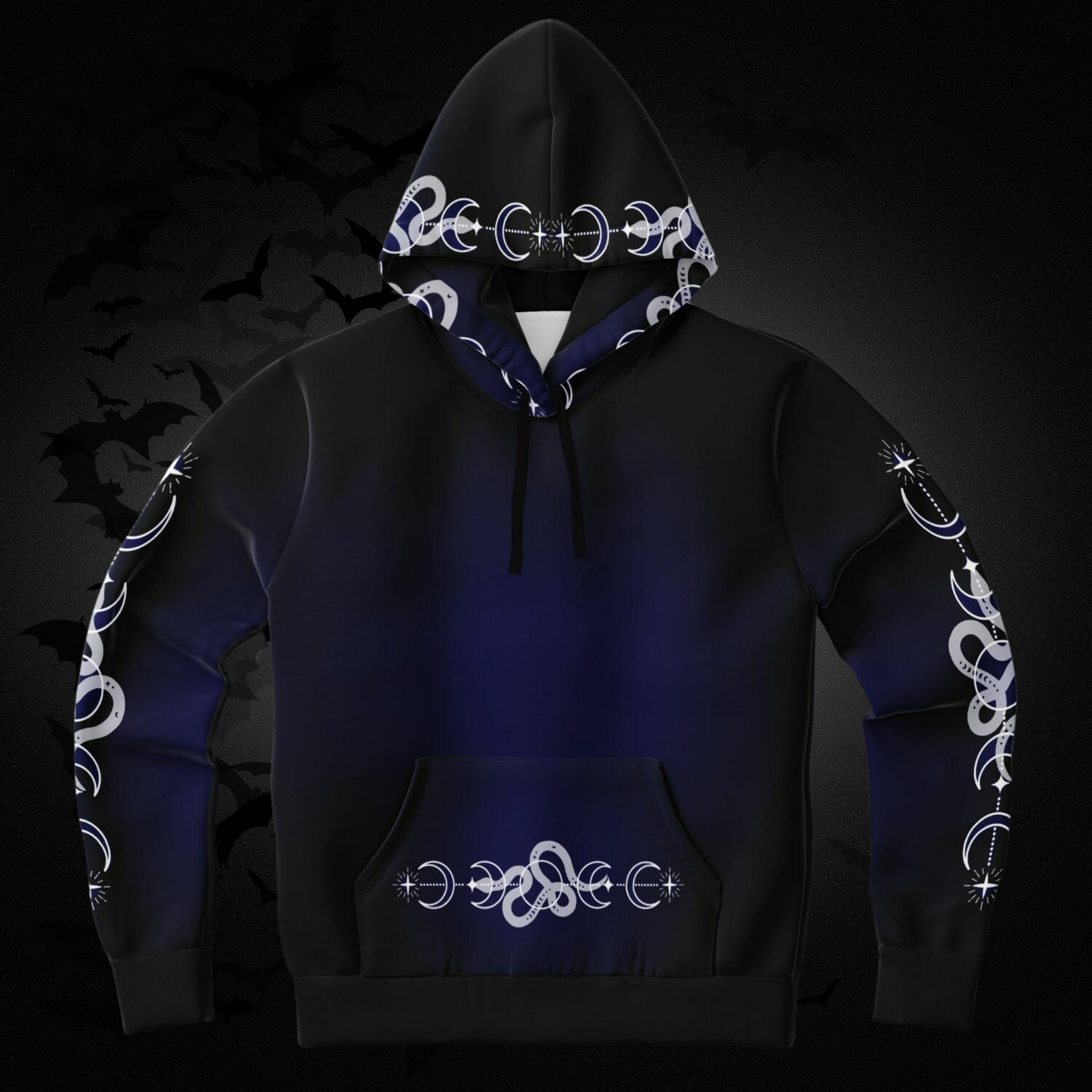 Celestial Serpent All Over Print Hoodie – Midnight Navy