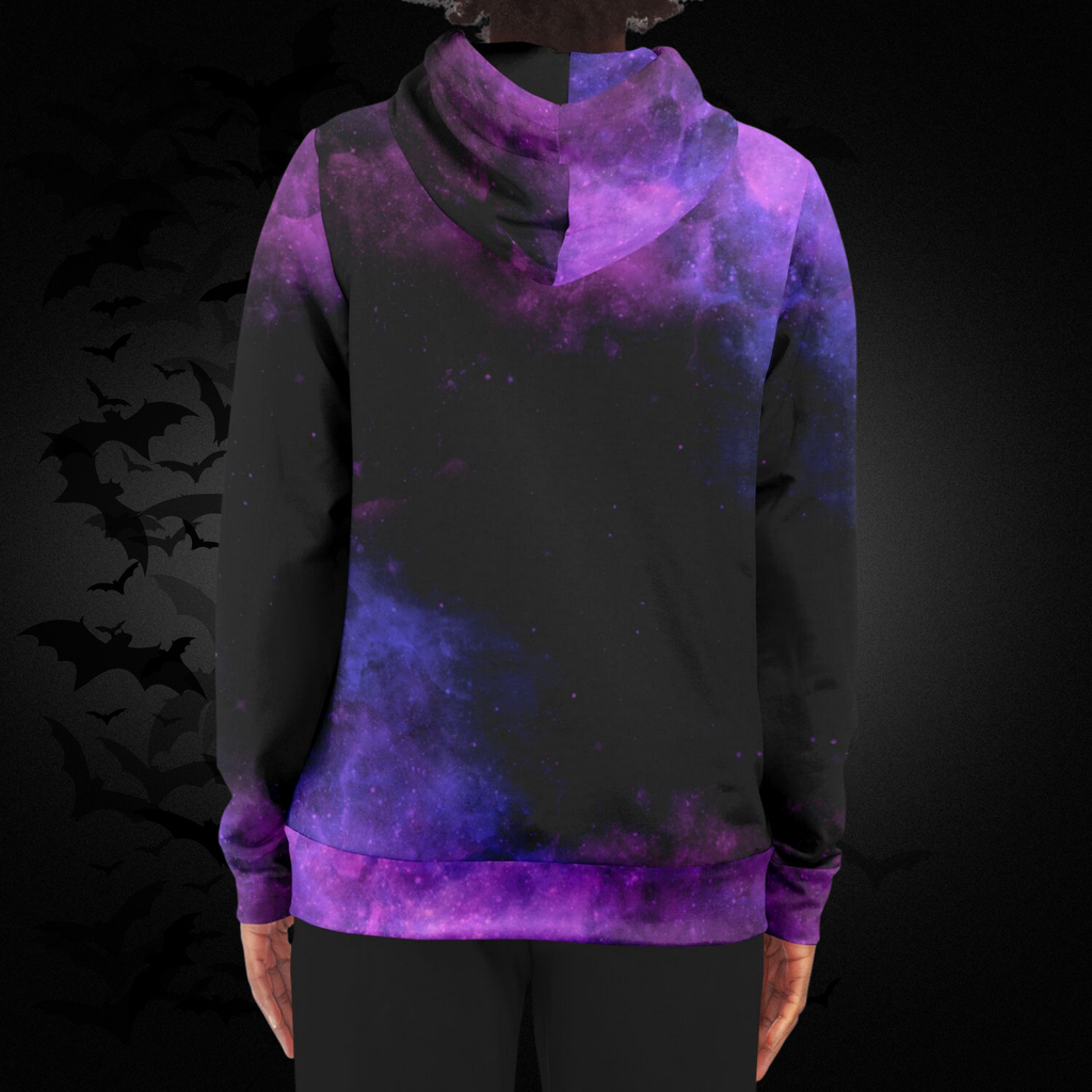 Purple Galaxy Nebula All Over Print Zip Hoodie