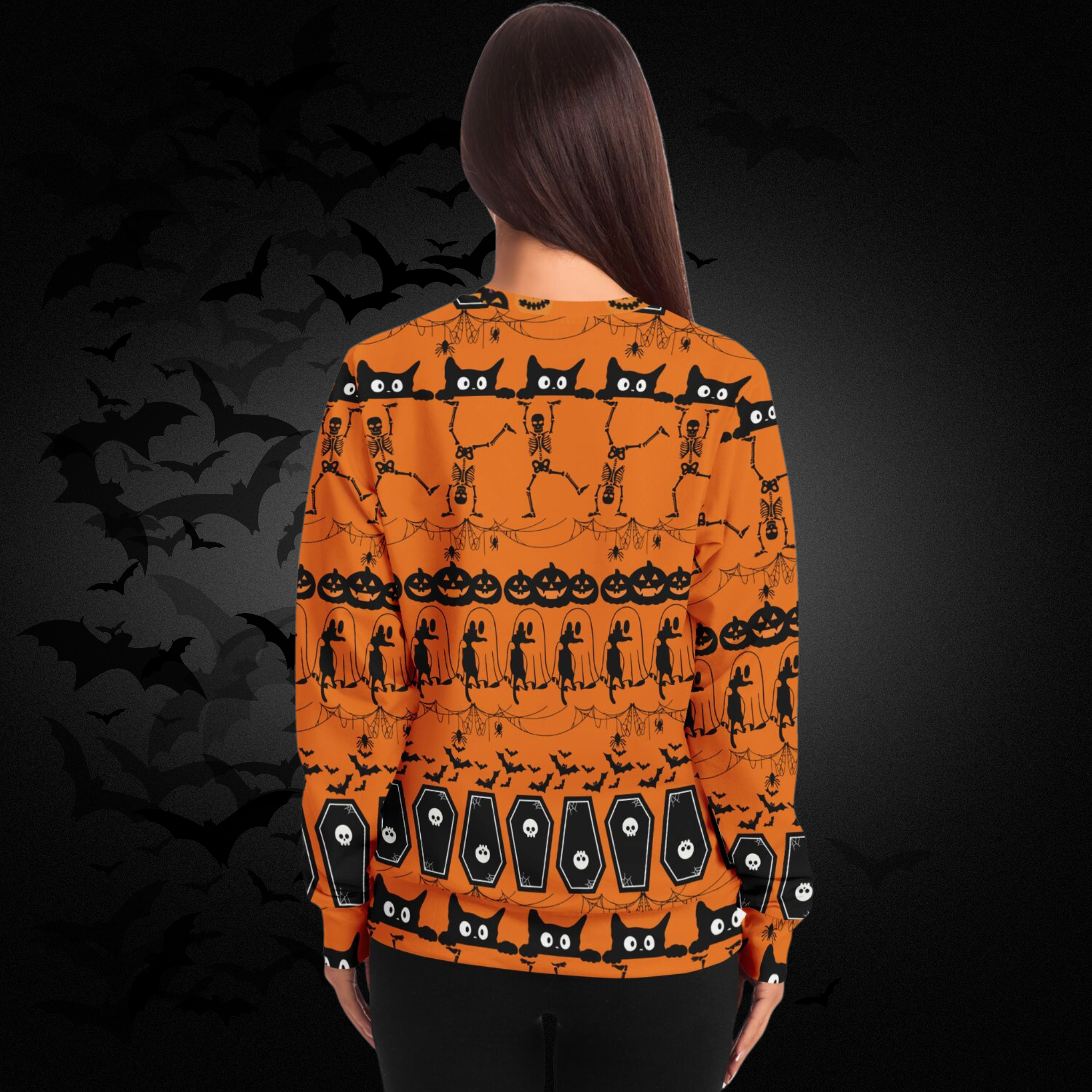 Ugly Halloween All Over Print Sweater – Orange