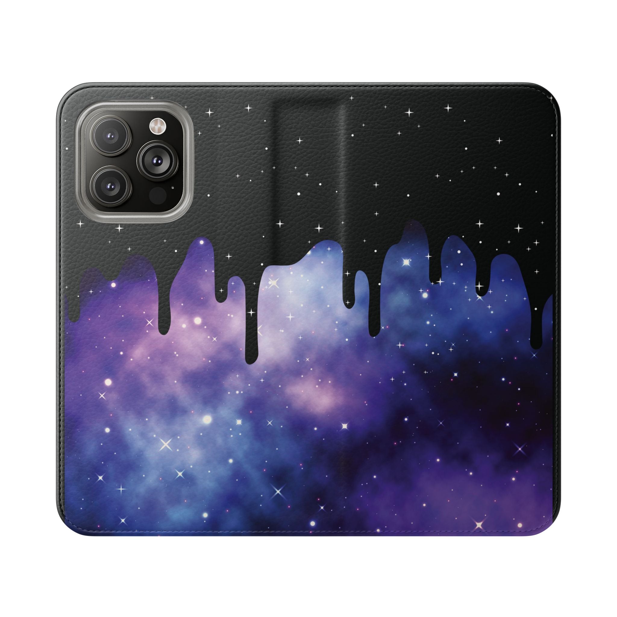 Pastel Goth Drippy Galaxy Flip Wallet Phone Case - Wallet Case for Samsung and iPhone - Gothic Style Wallet Phone Cases