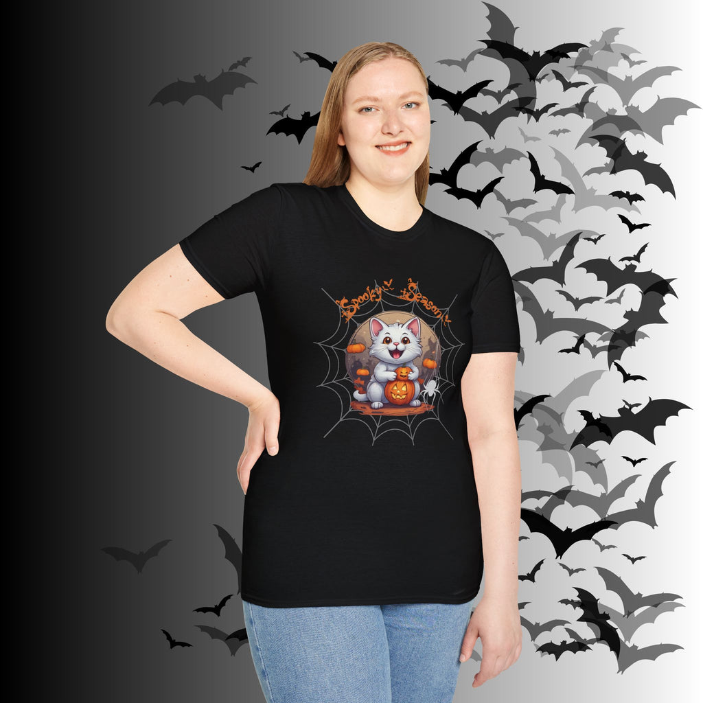 Spooky Season Kawaii Cat Halloween T-Shirt — Cat Lover Tee