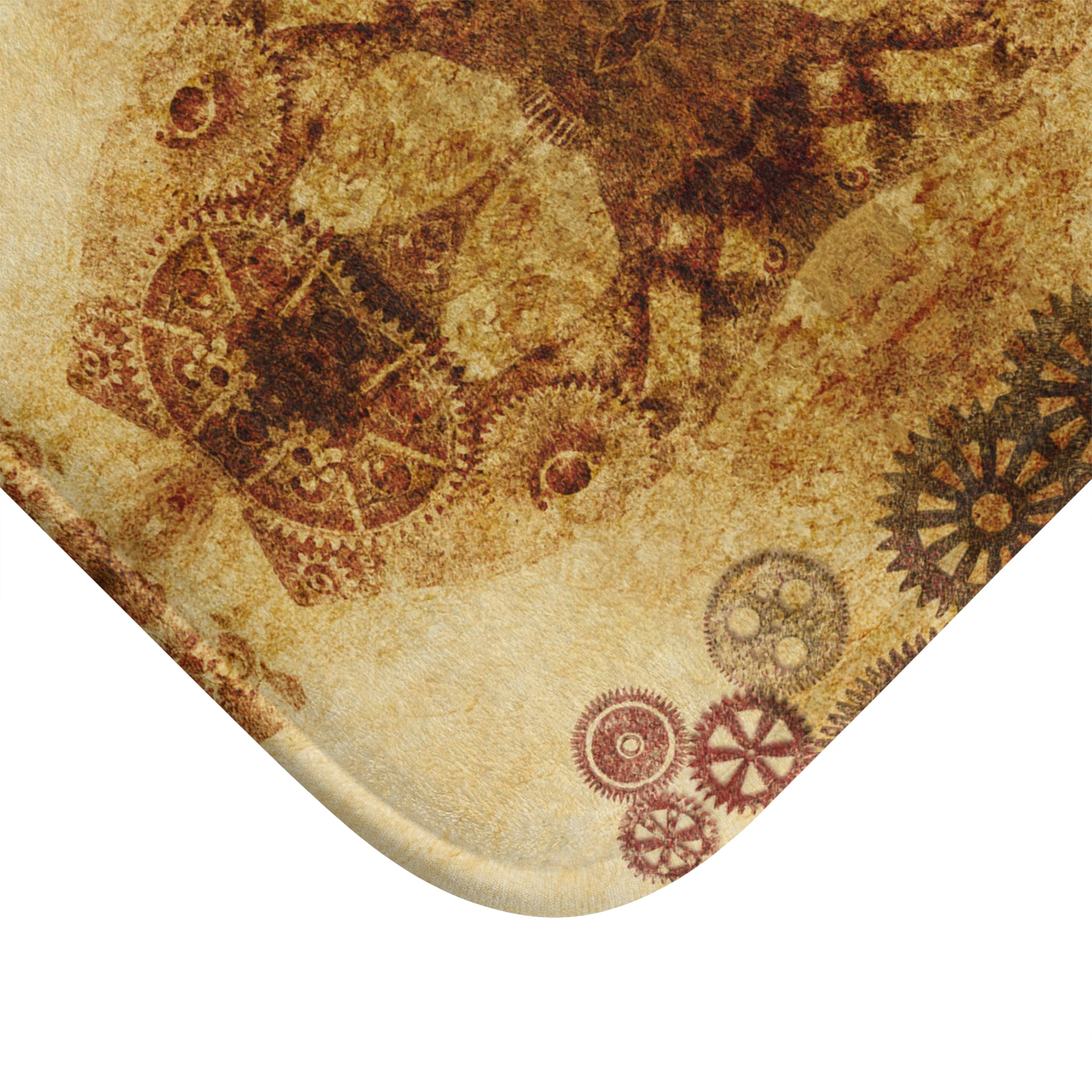 Steampunk Cat Bath Mat — Vintage Industrial Bathroom Decor