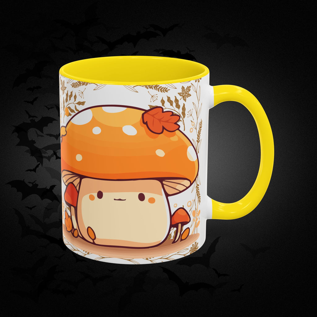 Autumn Mushroom Cute Coffee Mug — Fall Kawaii Accent Mug (11/15oz)