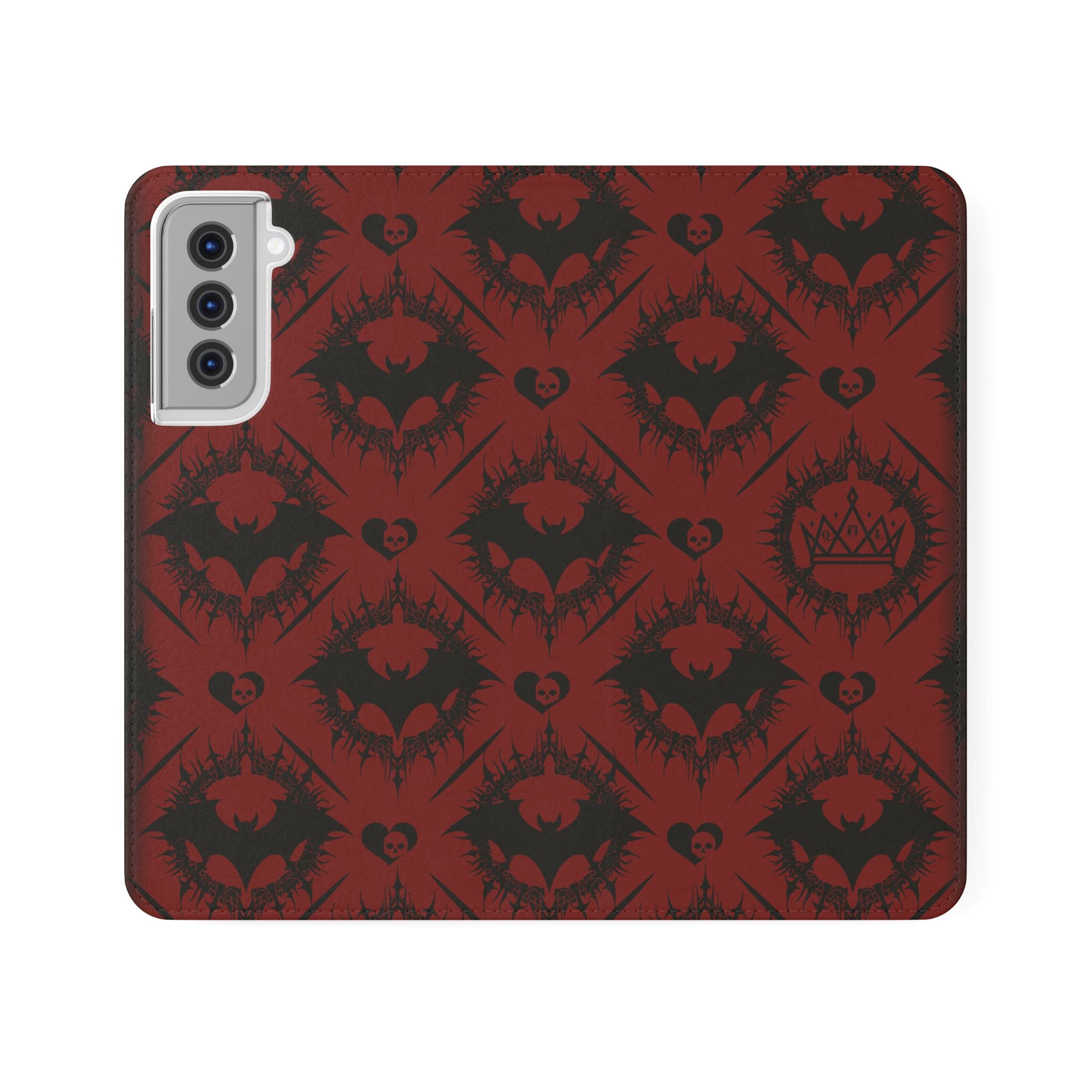 Copy of Gothic Bat Wallet Flip Case - Elegant Goth Phone Wallet - Bat Pattern Flip Case - Gothic Phone Case - Stylish Wallet Phone Case
