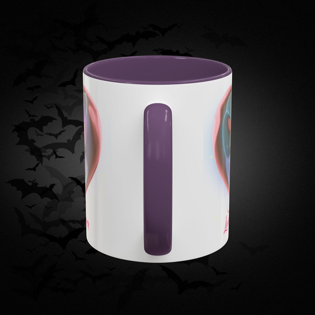 Love You Forever Valloween Coffee Mug — Skeleton Couple Heart Design (11/15oz)