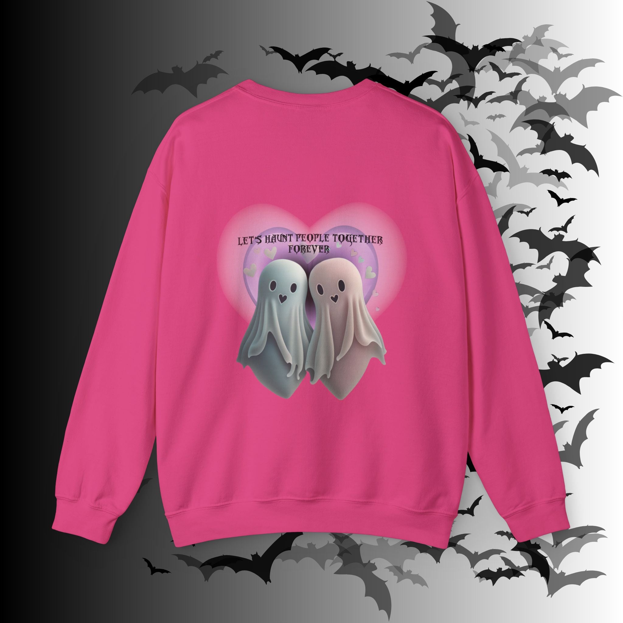 Let's Haunt People Together Forever Crewneck Sweatshirt — Gothic Valentine's Couples Ghost