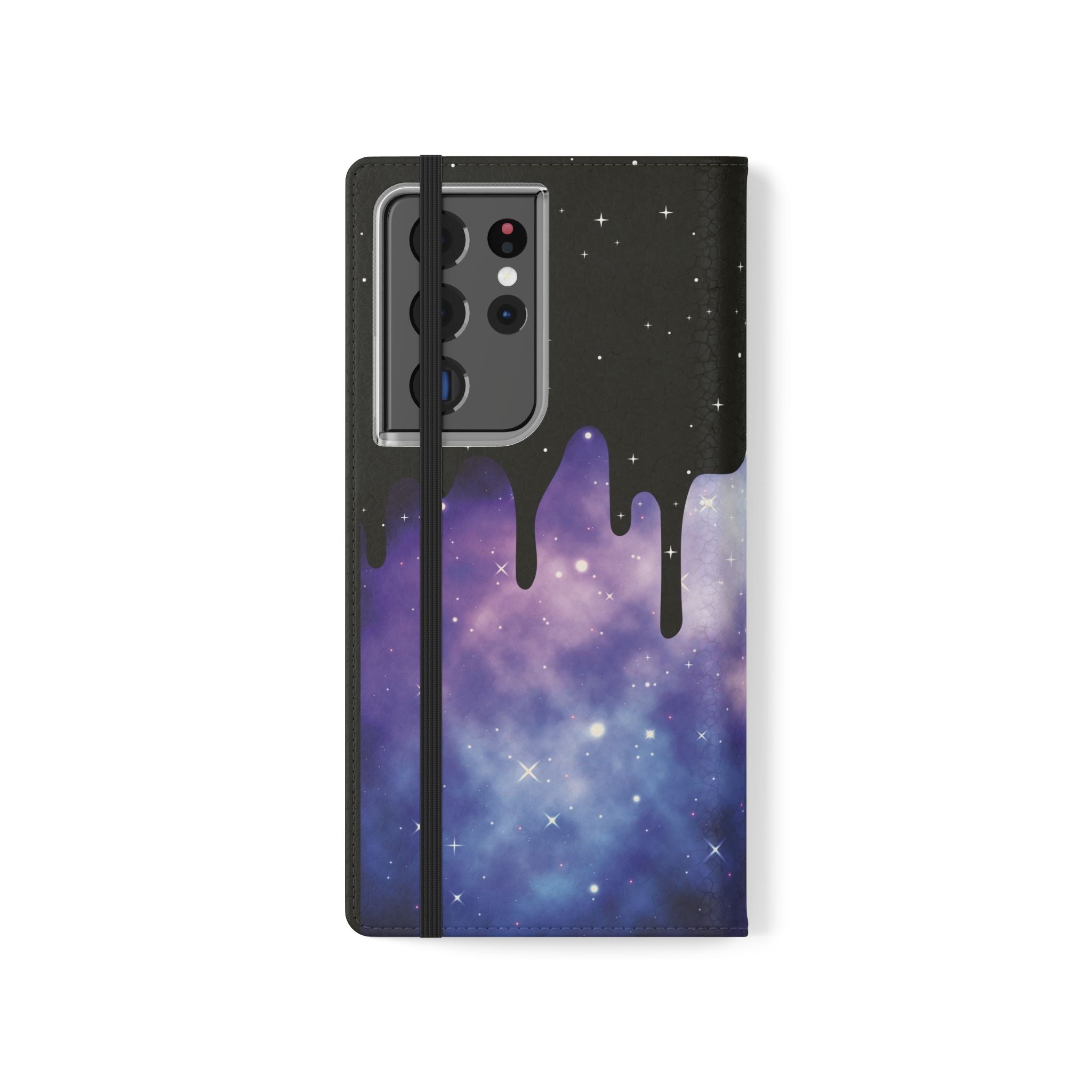 Pastel Goth Drippy Galaxy Flip Wallet Phone Case - Wallet Case for Samsung and iPhone - Gothic Style Wallet Phone Cases