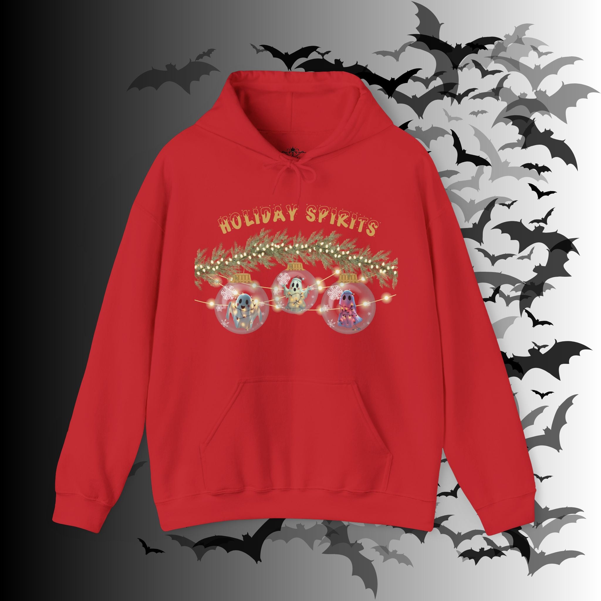 Holiday Spirits Hoodie — Ghost Christmas Ornament Gothmas Pullover