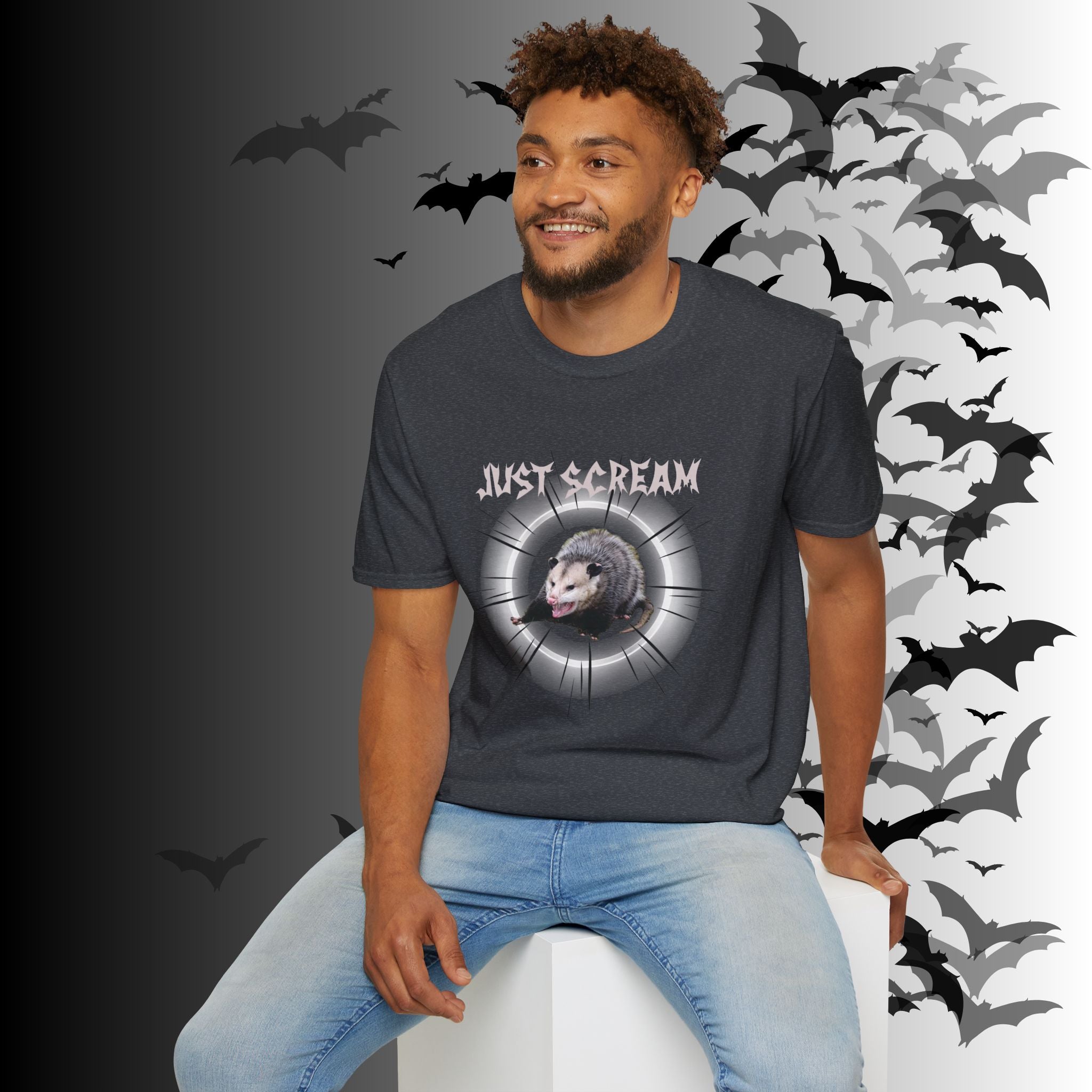 "Just Scream" Possum T-Shirt — Edgy Humor Gothic Tee