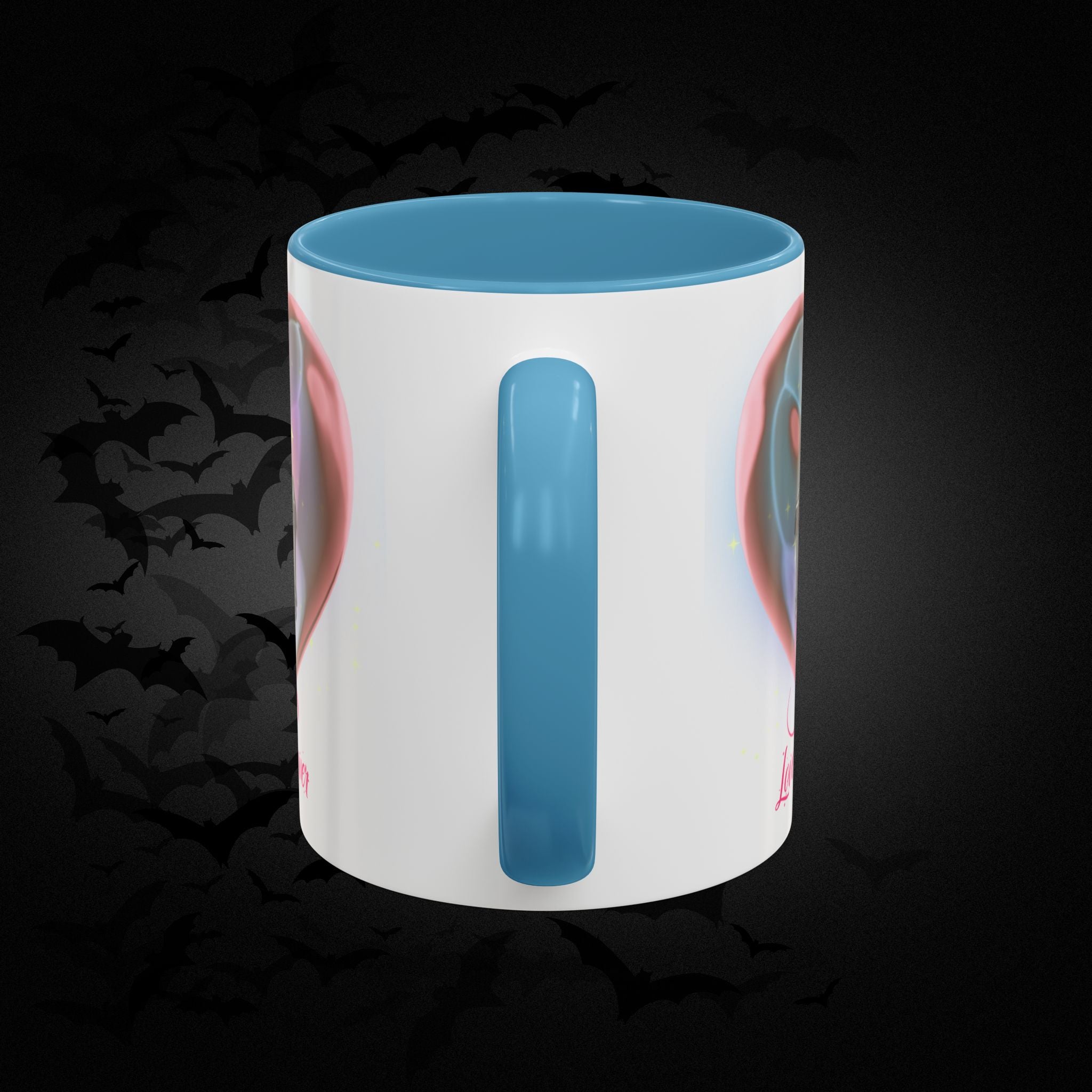Love You Forever Valloween Coffee Mug — Skeleton Couple Heart Design (11/15oz)
