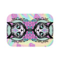 Pastel Goth Sugar Skull Cat Bath Mat — Whimsical Bathroom Decor