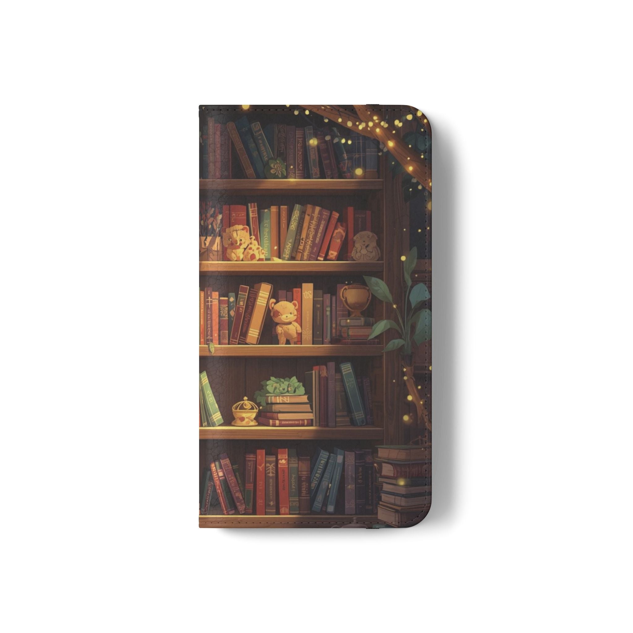 Whimsigoth Bookcase Wallet Flip Case - Romantasy Reader Phone Wallet - Book Pattern Flip Case - Bookish Phone Case