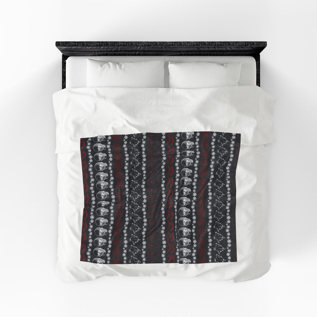 Merry Creepmas Print Throw Blanket — Gothic Holiday Home Decor