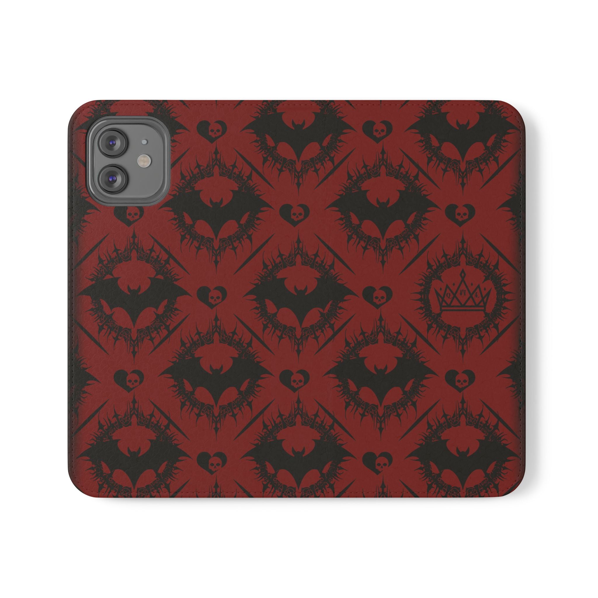 Copy of Gothic Bat Wallet Flip Case - Elegant Goth Phone Wallet - Bat Pattern Flip Case - Gothic Phone Case - Stylish Wallet Phone Case