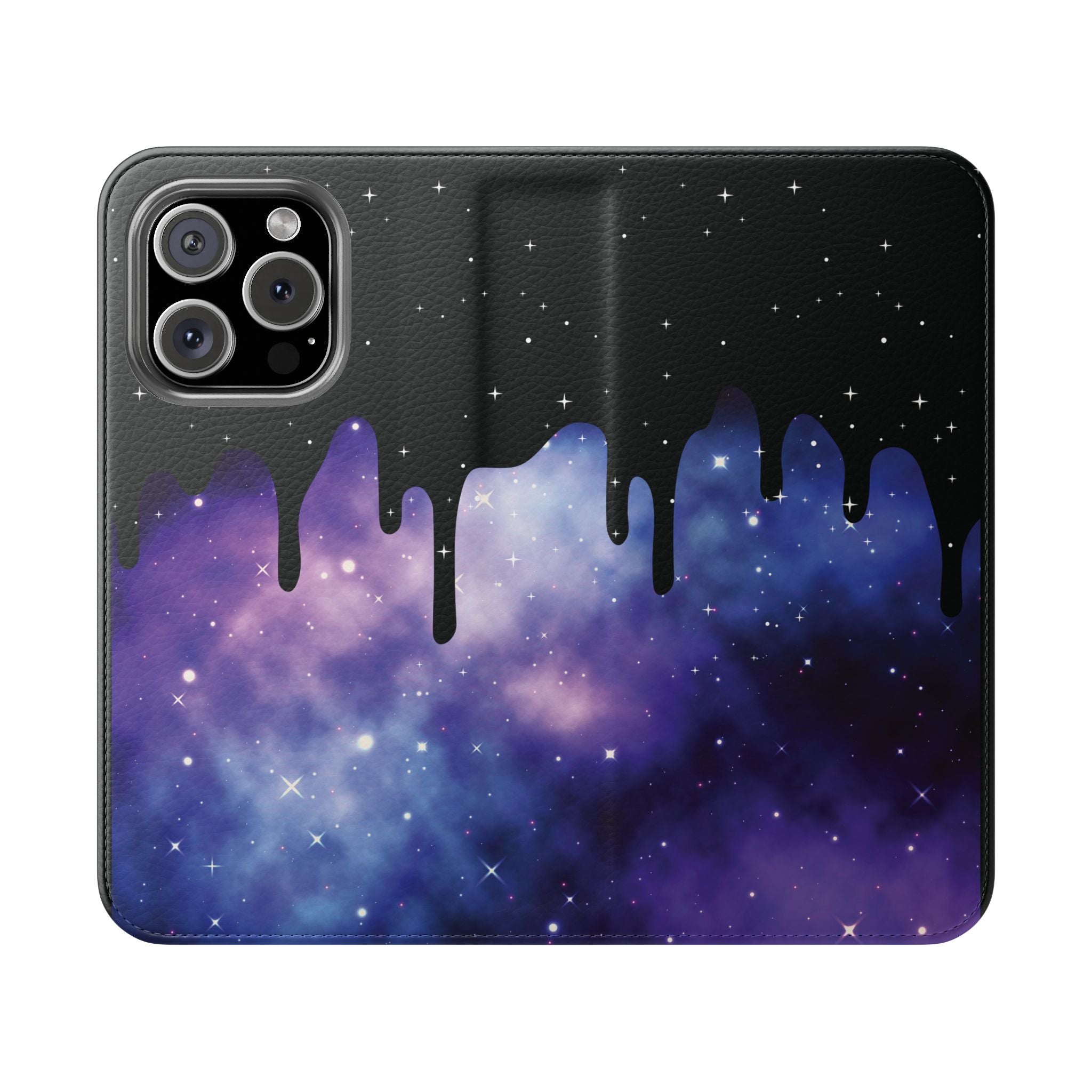 Pastel Goth Drippy Galaxy Flip Wallet Phone Case - Wallet Case for Samsung and iPhone - Gothic Style Wallet Phone Cases