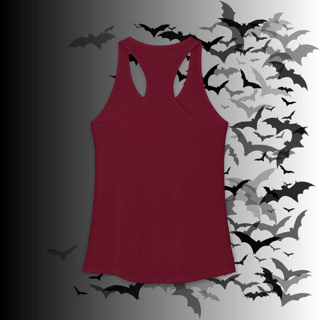 "Have The Day You Deserve" Floral Skull Racerback Tank Top — Whimsigoth Tank