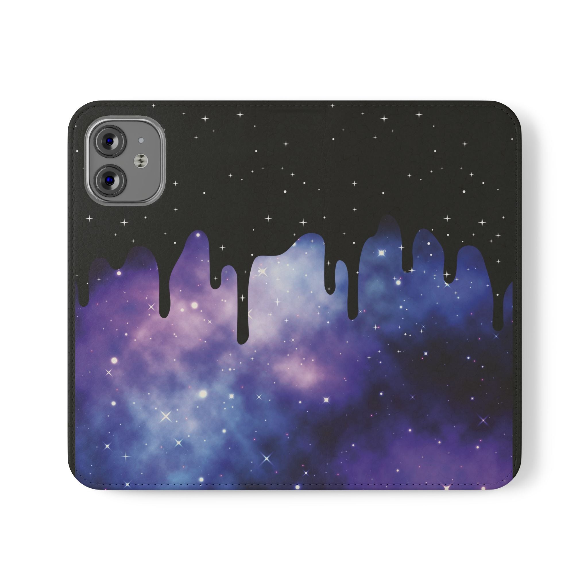 Pastel Goth Drippy Galaxy Flip Wallet Phone Case - Wallet Case for Samsung and iPhone - Gothic Style Wallet Phone Cases
