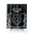 Whimsigoth Pentagram Shower Curtain — Witchy Dark Cottagecore Bathroom Decor
