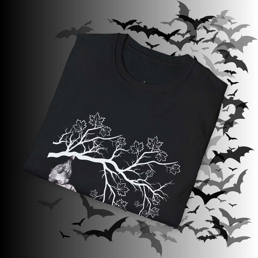 Gothic Hanging Possum T-Shirt — Cute Dark Academia Nature Tee