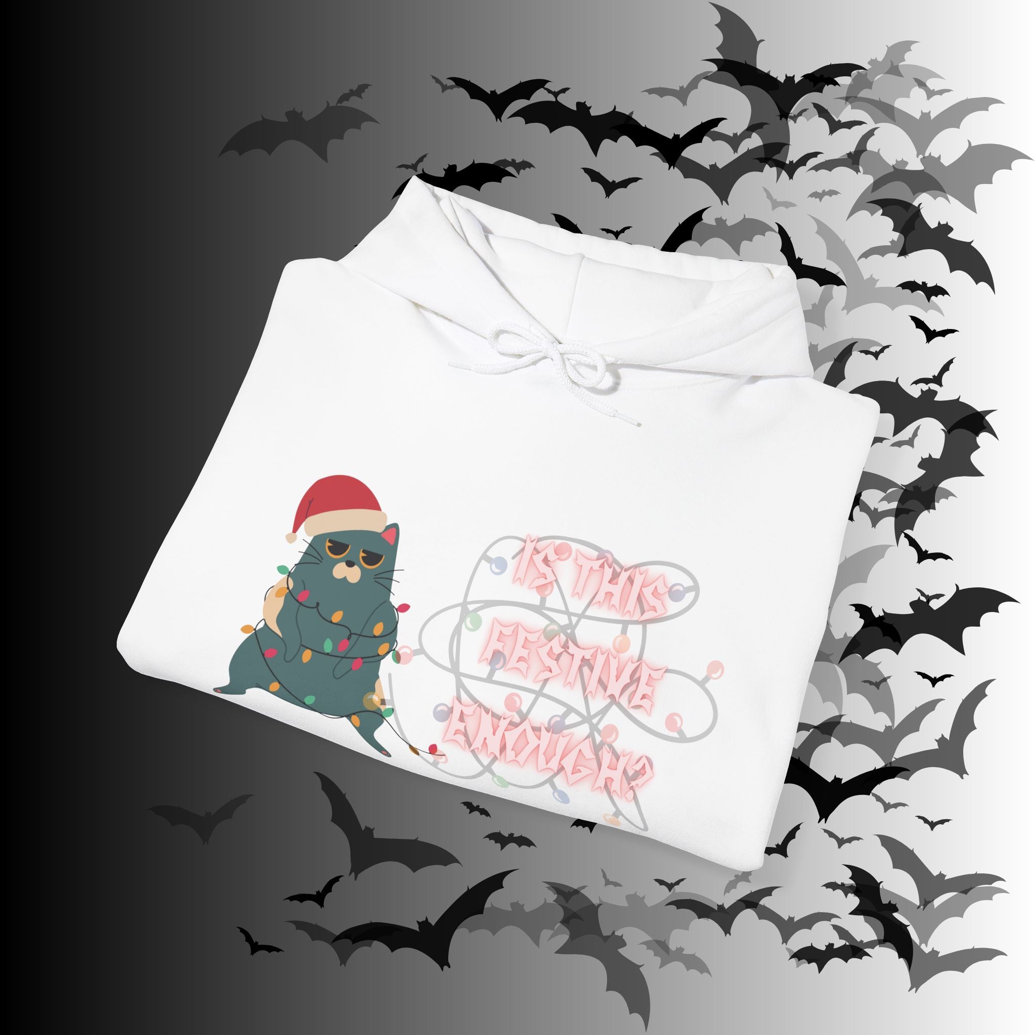 Is This Festive Enough Cat Hoodie — Grumpy Christmas Cat Pullover