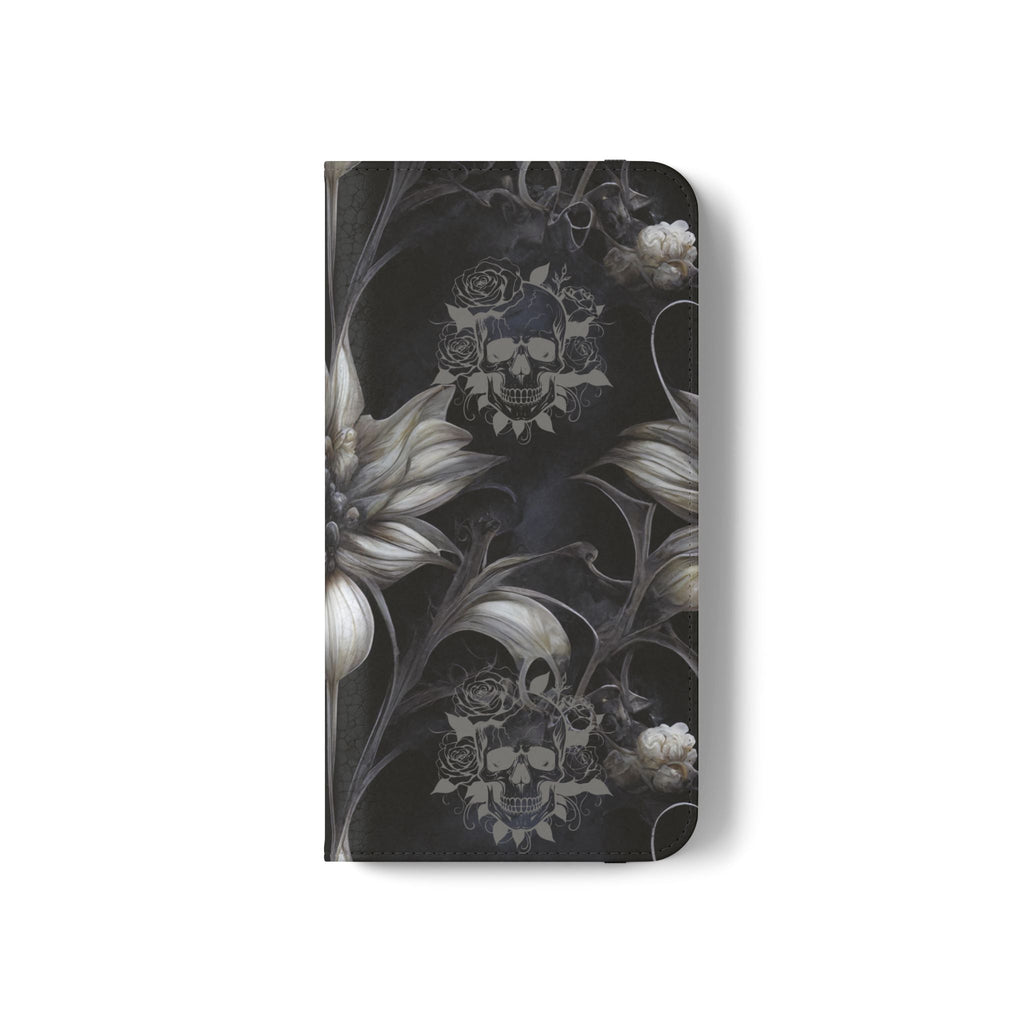 Goth Botanical Flip Wallet Case for iPhone and Samsung Galaxy Phones