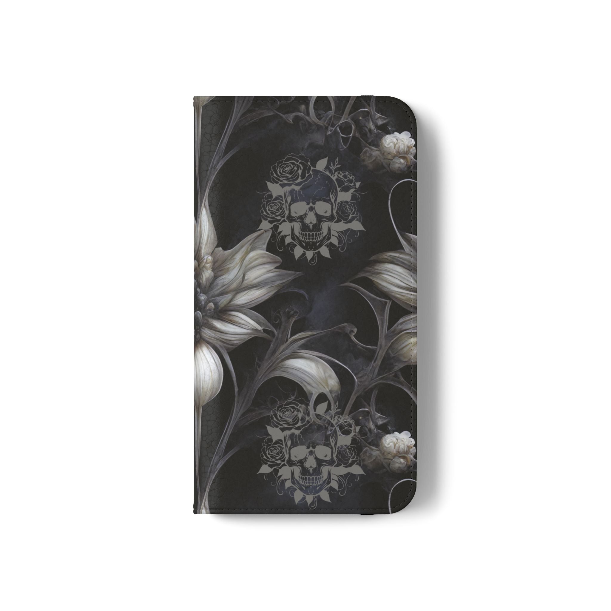 Goth Botanical Flip Wallet Case for iPhone and Samsung Galaxy Phones