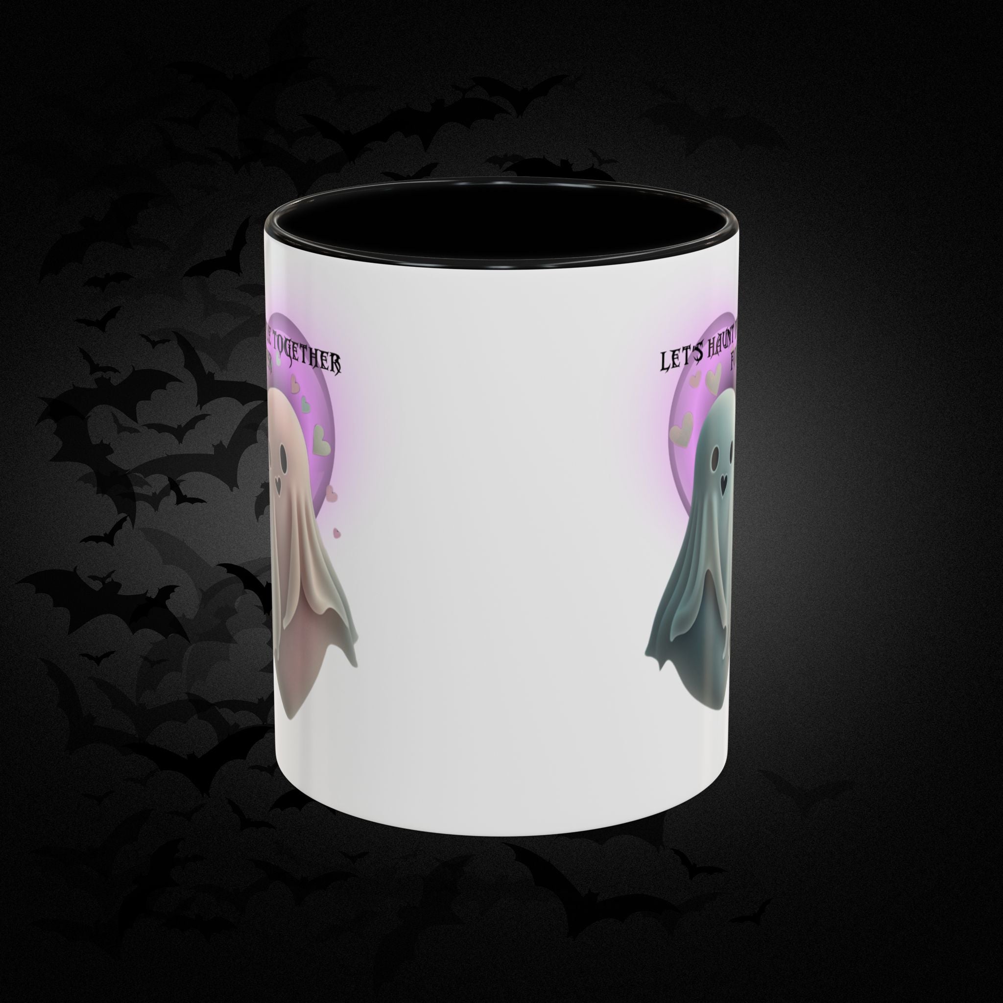 Let's Haunt People Together Forever Coffee Mug — Valloween Ghost Couple Accent Mug