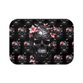 Gothic Floral Skull Bath Mat — Dark Botanical Bathroom Decor