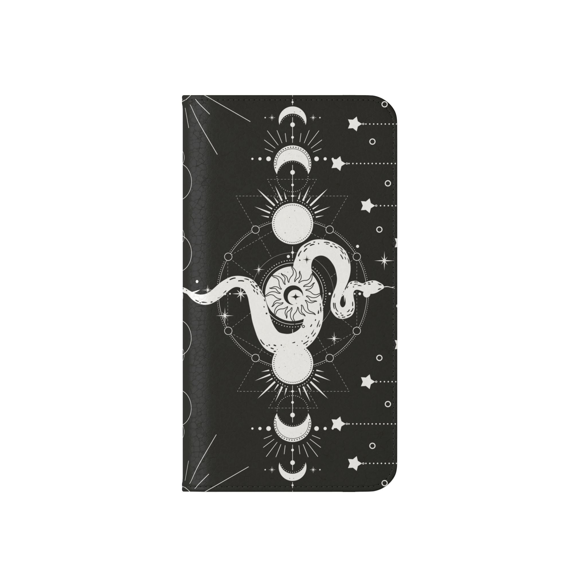 Gothic Style Celestial Snake Moon Phases Wallet Flip PhoneCase - Celestial Style Phone Case for iPhone and Samsung - Moon Phases Wallet Case