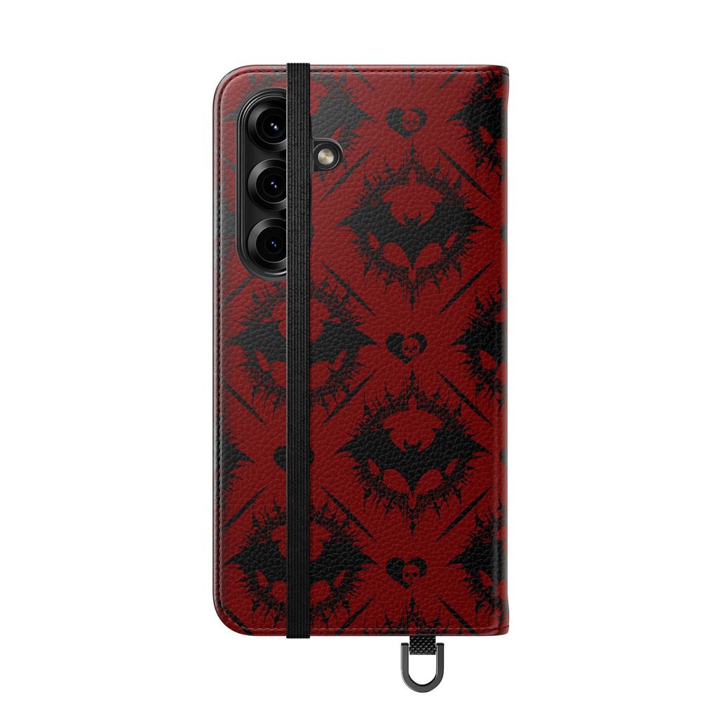 Copy of Gothic Bat Wallet Flip Case - Elegant Goth Phone Wallet - Bat Pattern Flip Case - Gothic Phone Case - Stylish Wallet Phone Case
