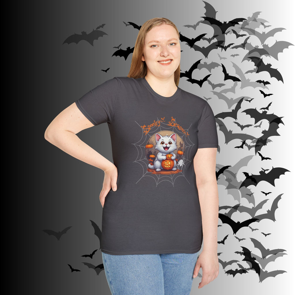 Spooky Season Kawaii Cat Halloween T-Shirt — Cat Lover Tee